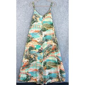 Label of Love Italian Riviera Maxi Dress Womens Large Multicolor Pocket Boho